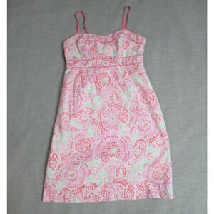 Vineyard Vines Dress Womens 6 Powder Pink Floral Spaghetti Strap Sundress Resort